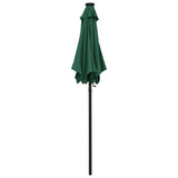 Vidaxl Parasol con illuminazione a LED 200x211 cm Verde in alluminio