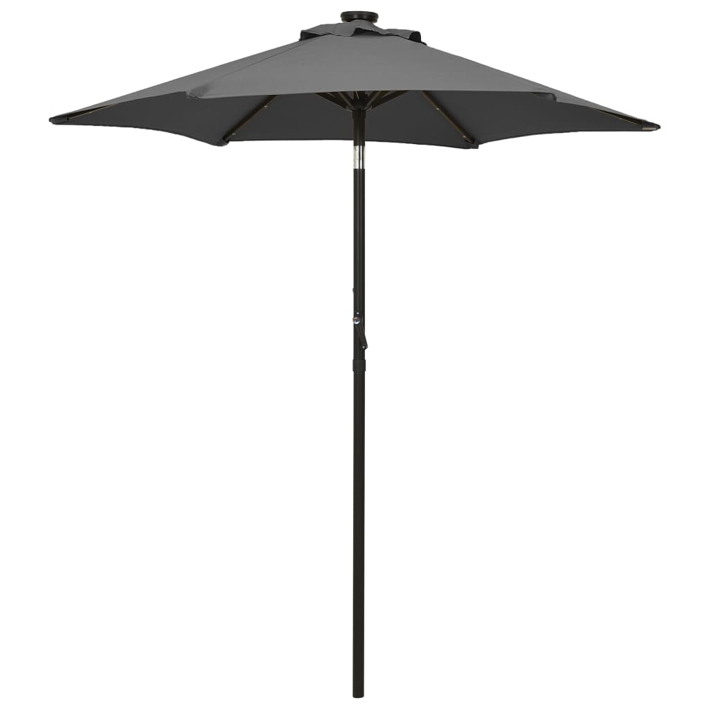 Vidaxl Parasol con iluminación LED 200x211 cm de aluminio color antracita