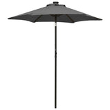 Vidaxl -parasol med LED -belysning 200x211 cm aluminiumantracitfärg