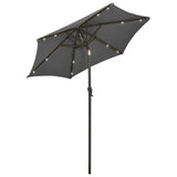 Vidaxl -Parasol mit LED -Beleuchtung 200x211 cm Aluminium -Anthrazitfarbe