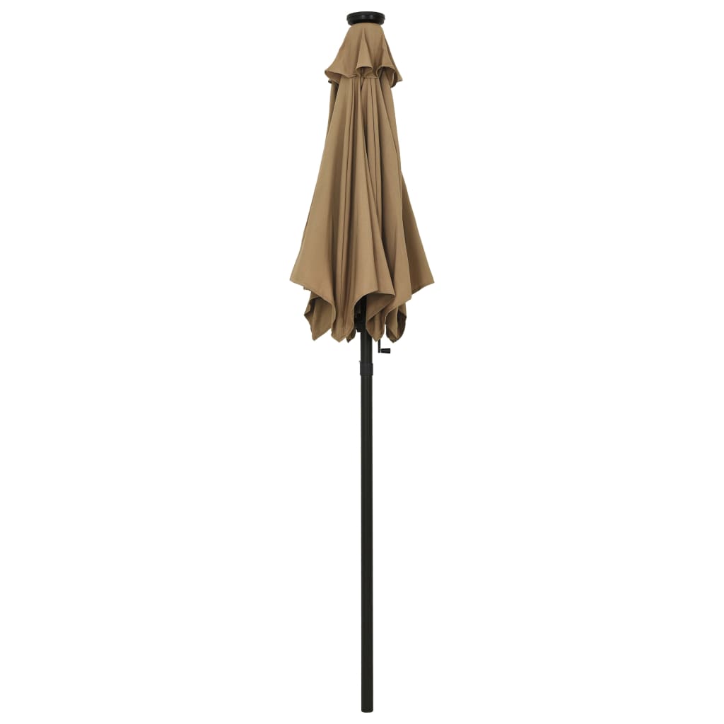 Vidaxl parasol avec éclairage LED 200x211 cm en aluminium taupe