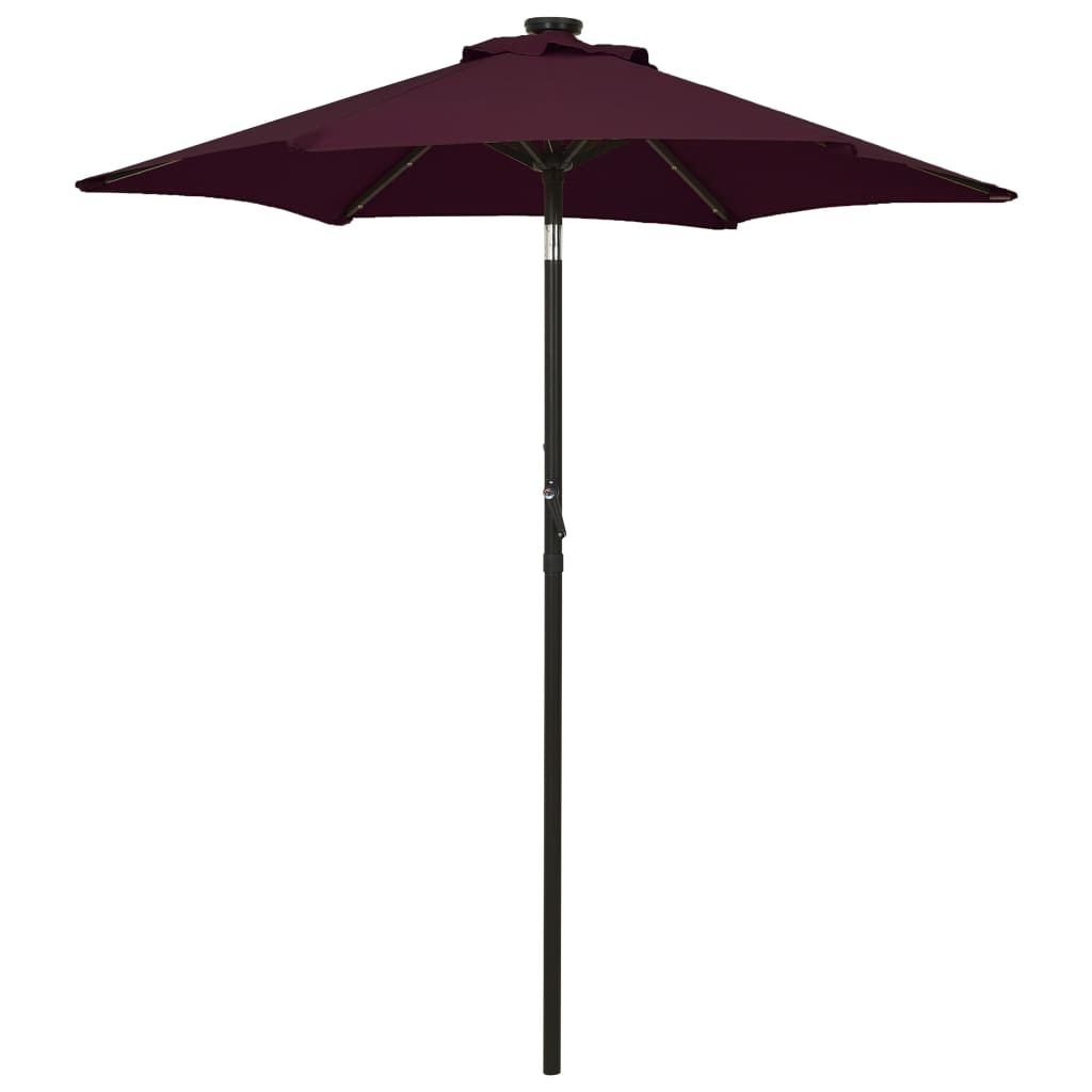 Vidaxl parasol avec éclairage LED 200x211 cm en aluminium bordeaux rouge