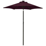 Vidaxl Parasol with LED lighting 200x211 cm Aluminum burgundy red