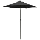 Vidaxl -parasol med LED -belysning 200x211 cm aluminiumsvart