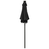 Parasol vidaxl avec éclairage LED 200x211 cm en aluminium noir