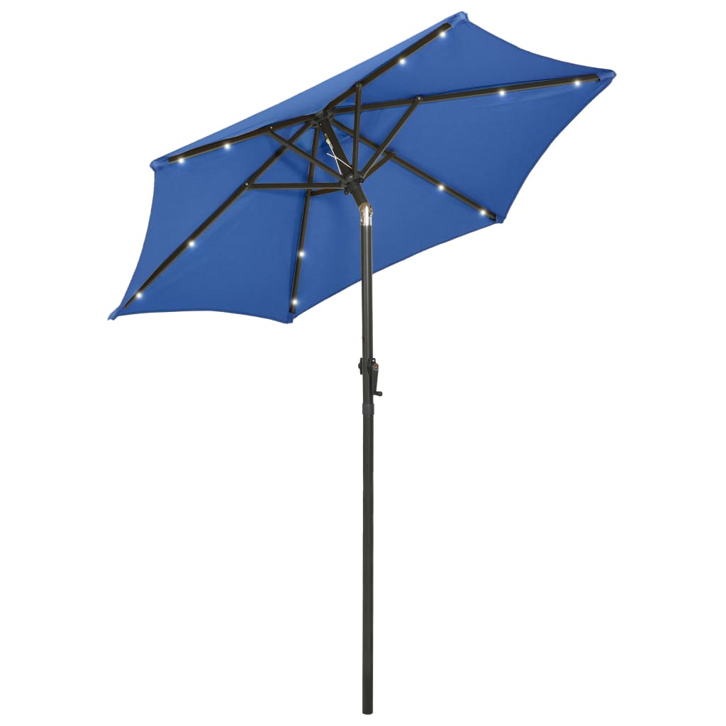 Vidaxl Parasol con iluminación LED 200x211 cm de aluminio azul azul