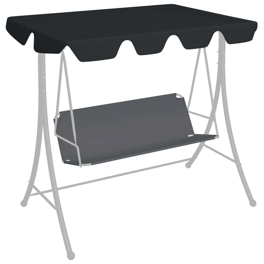 VIDAXL -Ersatzrutsche für Swing Bench 188 168x145 110 cm Schwarz