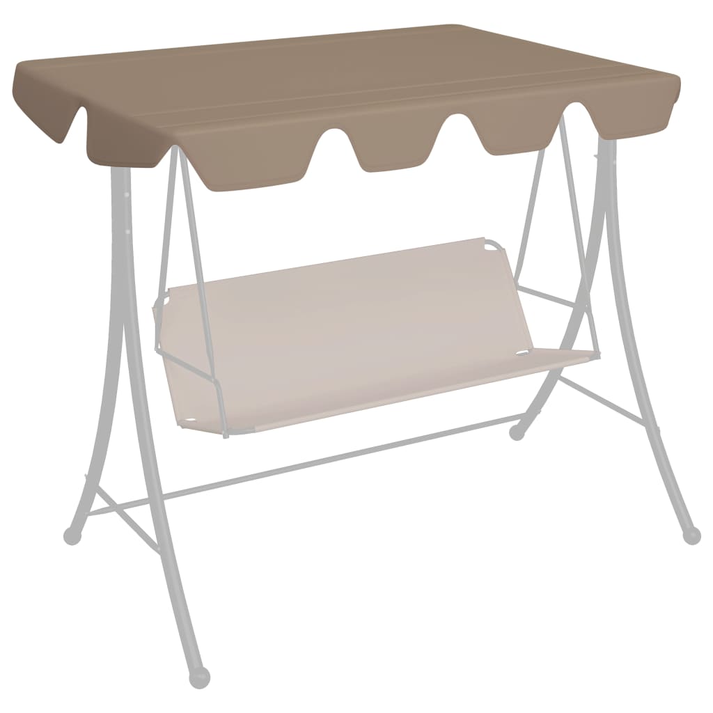 Vidaxl Slip de remplacement pour le banc de swing 150 130x105 70 cm taupe