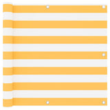 Écran de balcon Vidaxl 90x300 cm Oxford tissu blanc et jaune