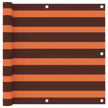 Vidaxl Balkon Bildschirm 90x400 cm Oxford Fabric Orange und Braun