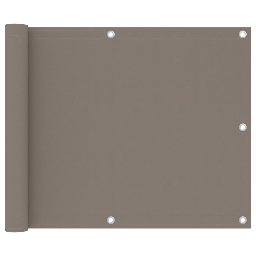 Écran de balcon Vidaxl 75x500 cm Oxford tissu taupe