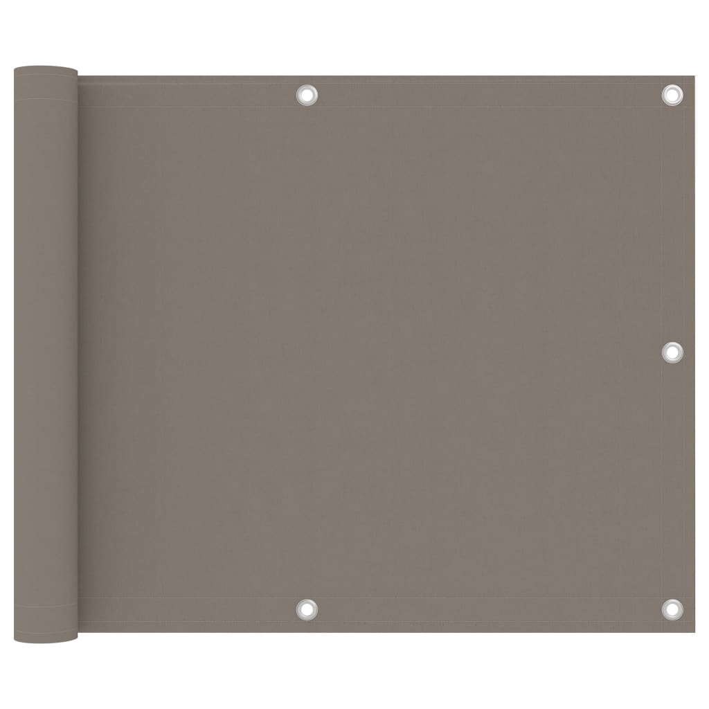 Écran de balcon Vidaxl 75x600 cm Oxford tissu taupe