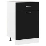 Vidaxl onderkast met lade lyon 50x46x81,5 cm bewerkt hout zwart
