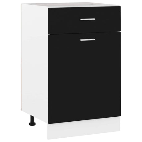 Vidaxl onderkast met lade lyon 50x46x81,5 cm bewerkt hout zwart