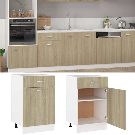 Vidaxl onderkast met lade lyon 50x46x81,5 cm sonoma eikenkleur