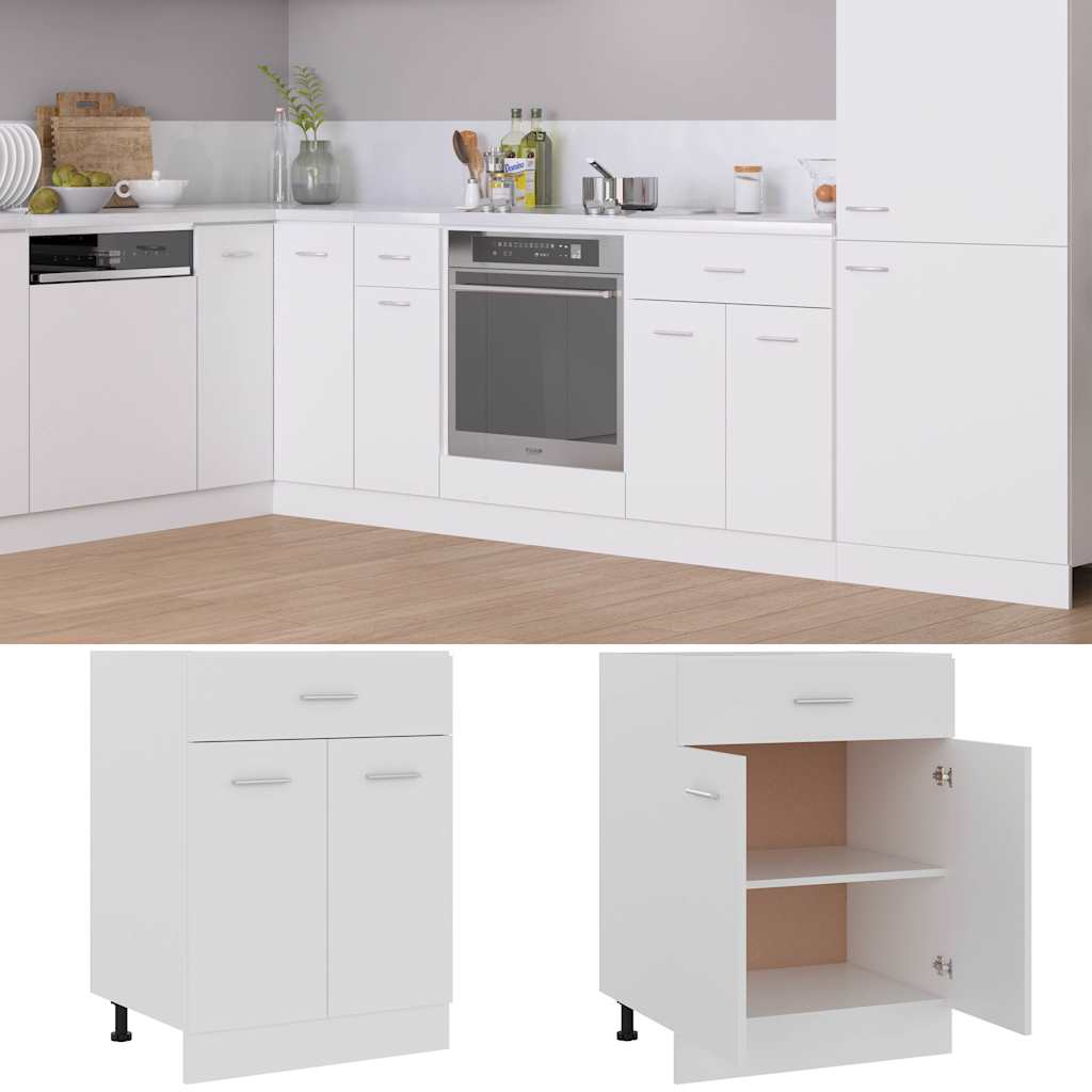 Vidaxl onderkast met lade lyon 60x46x81,5 cm bewerkt hout wit