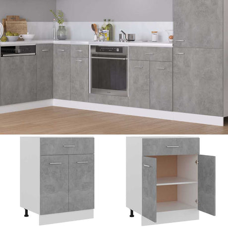 Vidaxl onderkast met lade 60x46x81,5 cm bewerkt hout betongrijs