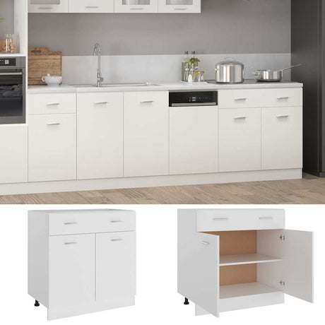Vidaxl onderkast met lade lyon 80x46x81,5 cm bewerkt hout wit