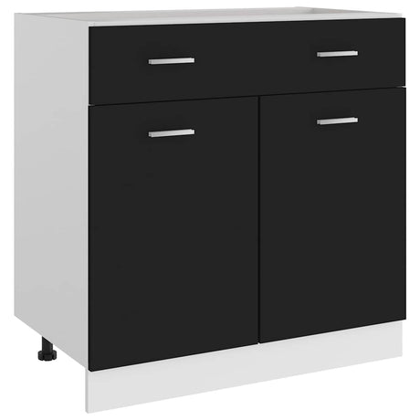 Vidaxl onderkast met lade lyon 80x46x81,5 cm bewerkt hout zwart