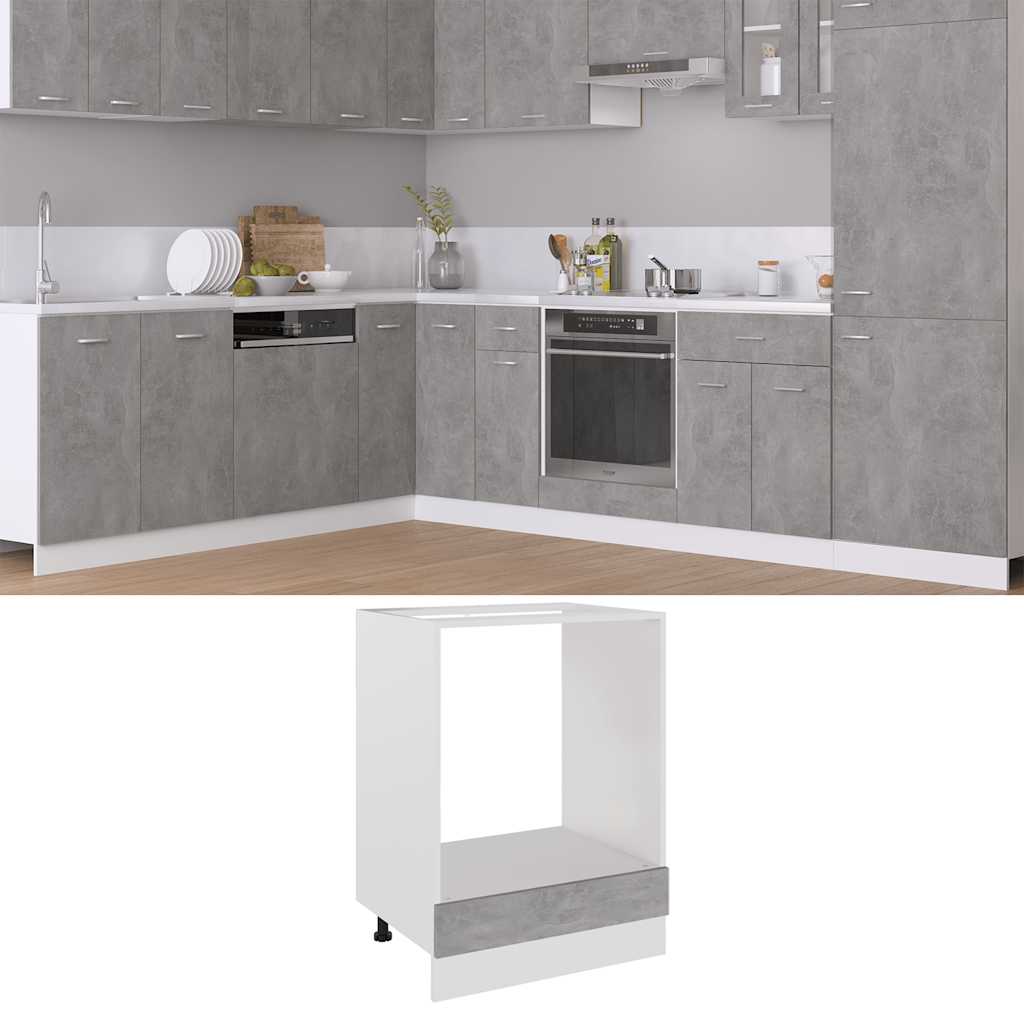 Vidaxl ovenkast lyon 60x46x81,5 cm bewerkt hout betongrijs