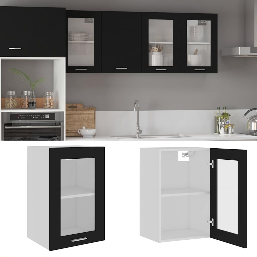 Vidaxl bovenkast lyon 40x31x60 cm bewerkt hout zwart