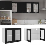 Vidaxl bovenkast lyon 80x31x60 cm bewerkt hout zwart
