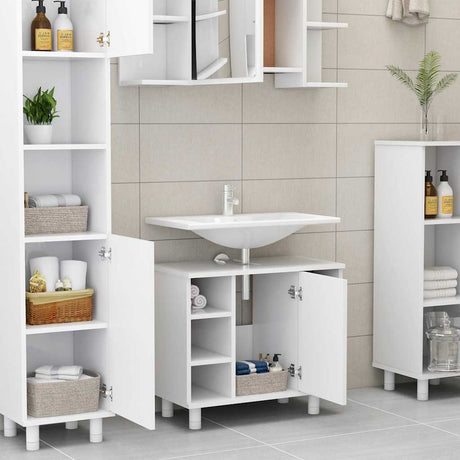 Vidaxl badkamerkast 60x32x53,5 cm bewerkt hout wit