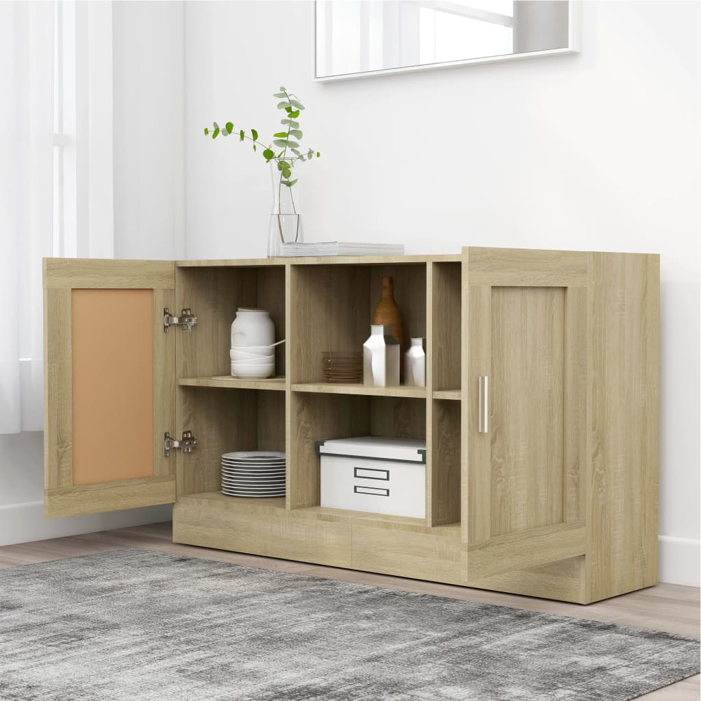 Vidaxl dressoir 120x30,5x70 cm bewerkt hout sonoma eikenkleurig