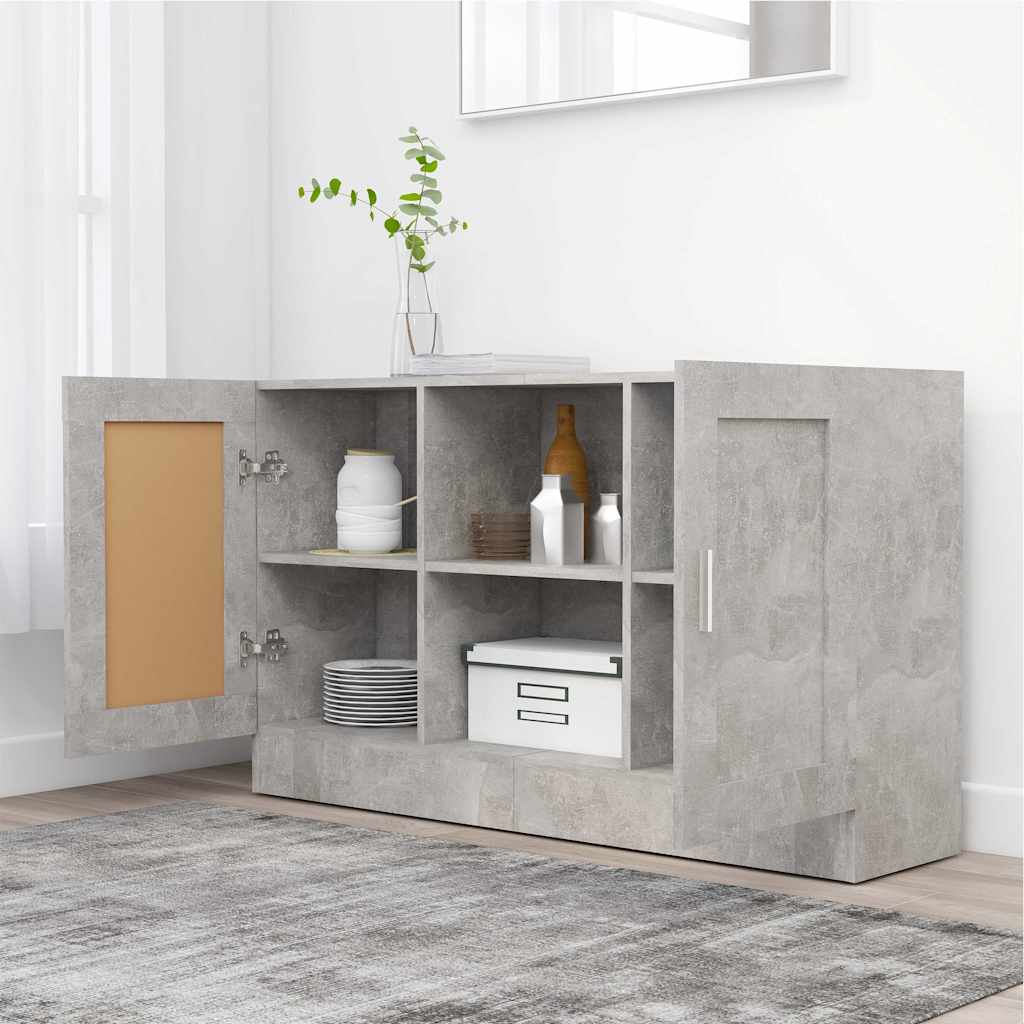 Vidaxl dressoir 120x30,5x70 cm bewerkt hout betongrijs
