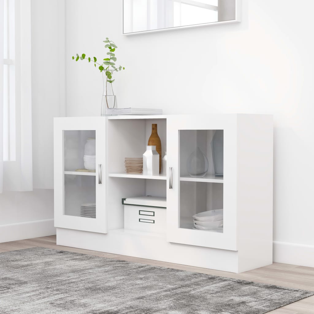Vidaxl vitrinekast 120x30,5x70 cm bewerkt hout wit