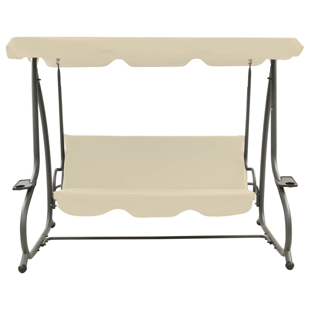 Swing Bench Vidaxl za zunanjo z Luifel Sand White