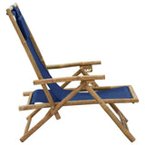 Vidaxl relaxstoel verstelbaar bamboe en stof marineblauw