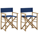 Vidaxl regisseursstoelen 2 st inklapbaar blauw bamboe en stof