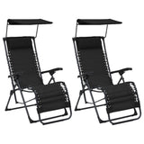 Vidaxl terrasstoelen 2 st inklapbaar textileen zwart
