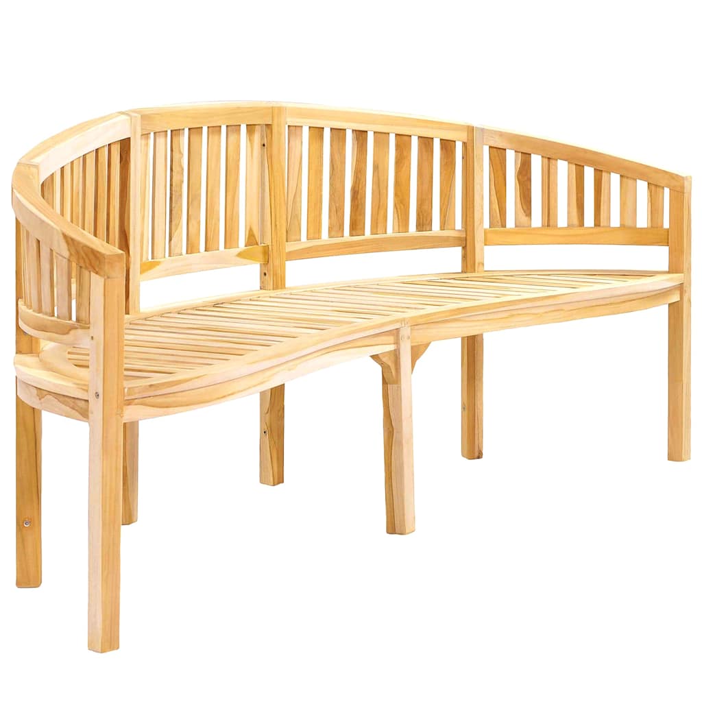 Vidaxl bankje banaanvormig 200 cm massief teakhout