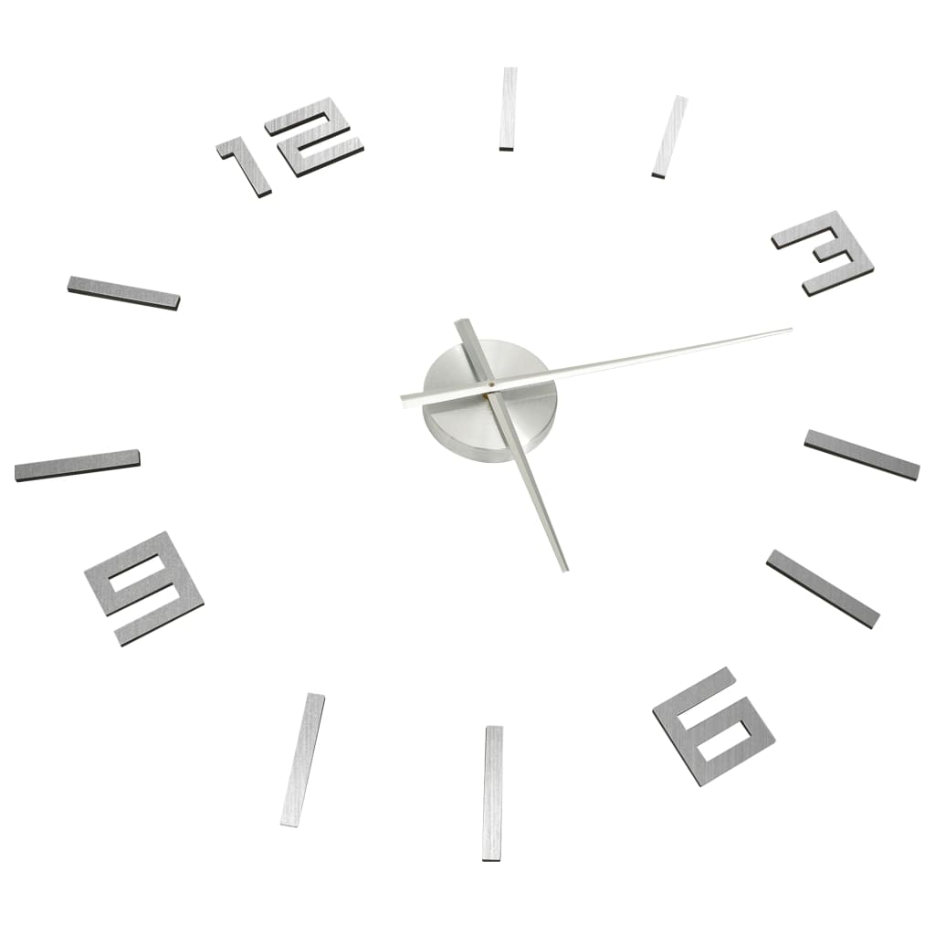 Vidaxl 3D Wall Clock Modern XXL 100 cm sølvfarget