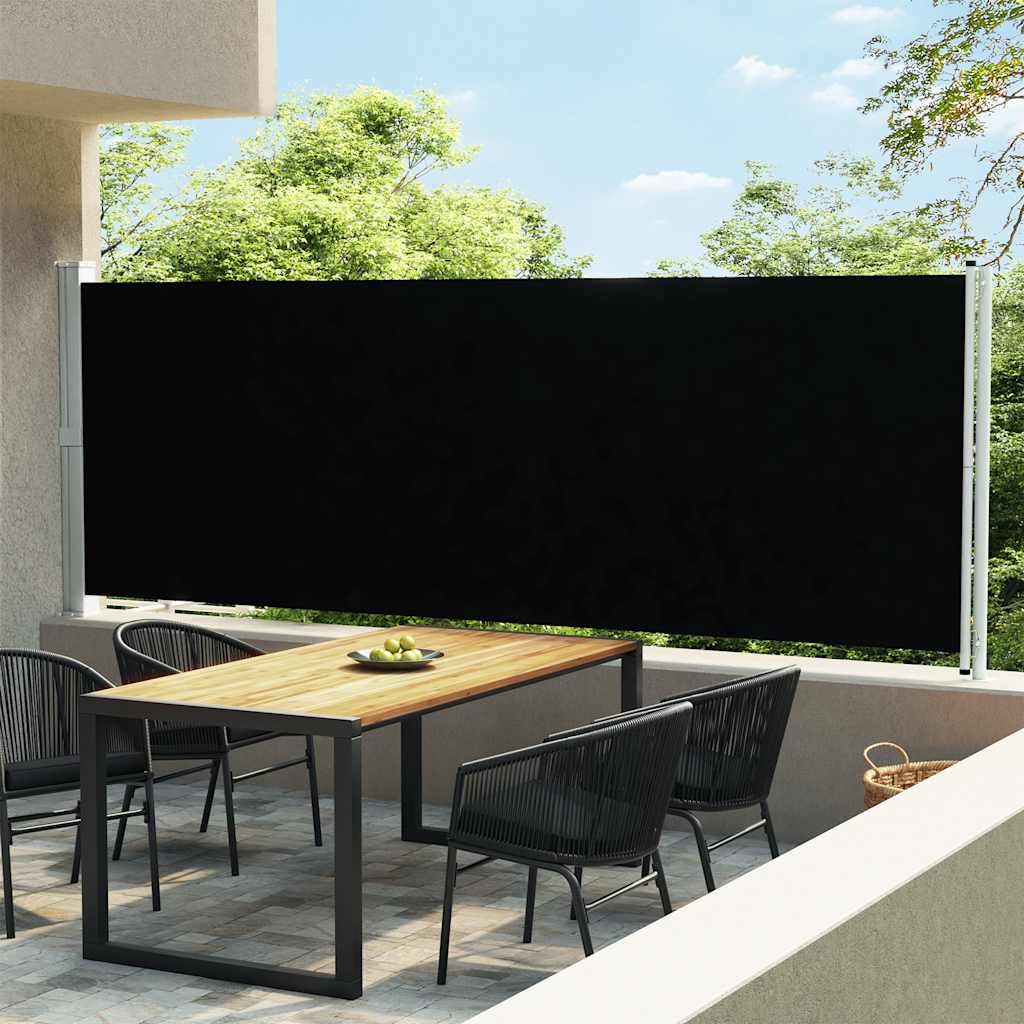 Vidaxl Garden Screen Extendable 600x160 cm svart