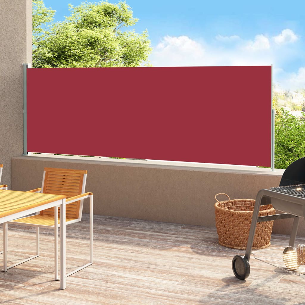 Vidaxl tuinscherm uittrekbaar 180x500 cm rood