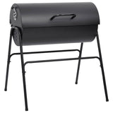 Vidaxl Grillfett mit 2 Kochgrillen 80x95x90 cm Stahl schwarz