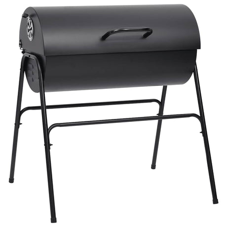 Vidaxl Grillfett mit 2 Kochgrillen 80x95x90 cm Stahl schwarz