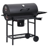 Vidaxl Barbecue gras avec roues et étagères 115x85x95 cm en acier noir