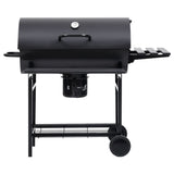 VidaXL barbecue fat with wheels and shelves 115x85x95 cm steel black