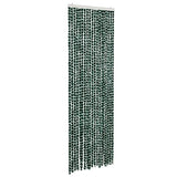 Vidaxl Fly Vorhang 56x185 cm Chenille grün und weiß