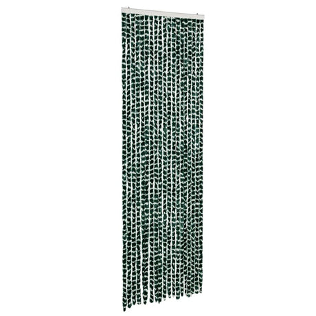 Vidaxl Fly Vorhang 56x185 cm Chenille grün und weiß