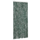 Vidaxl Fly Vorhang 90x220 cm Chenille grün und weiß