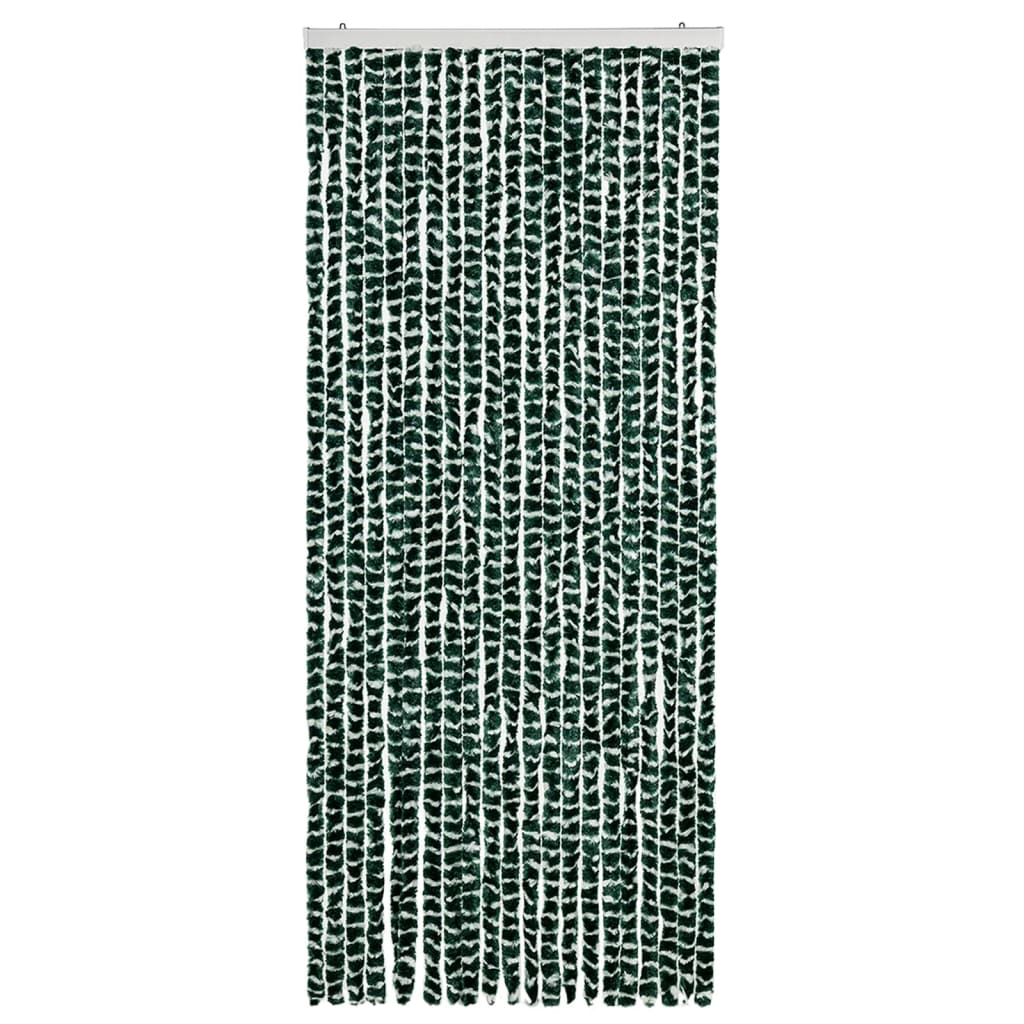 Vidaxl muha zavesa 90x220 cm Chenille Green and White