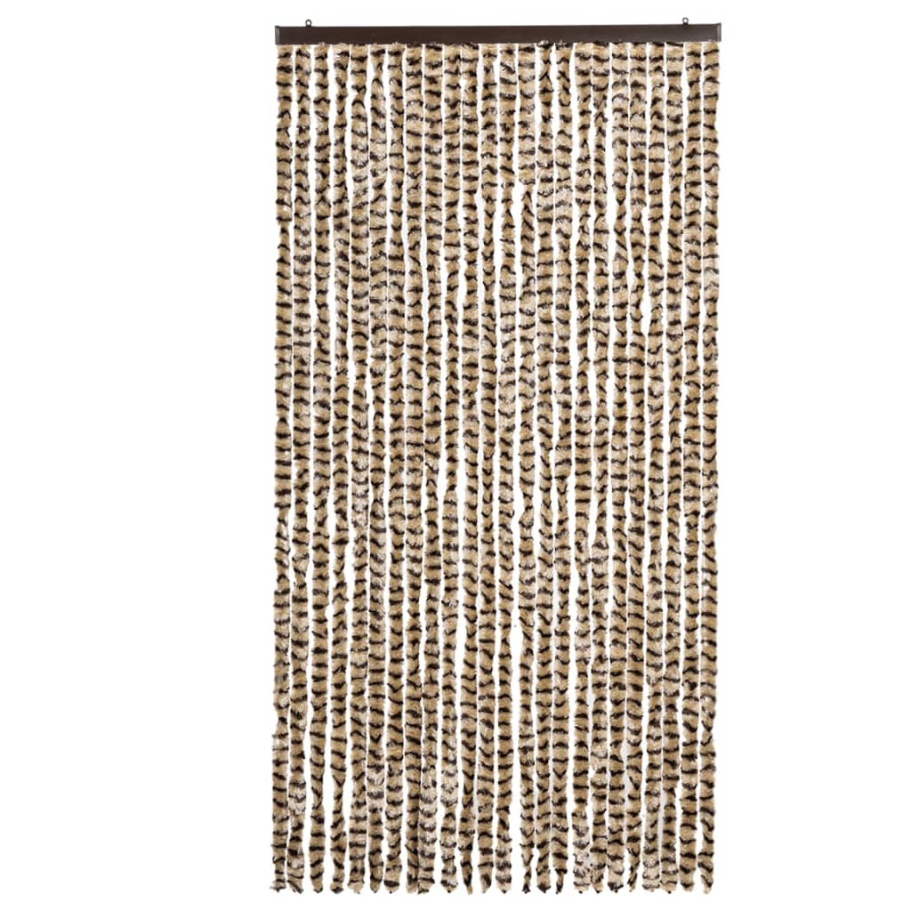 Vidaxl Fly Cundain 100x220 cm Chenille Beige a Brown