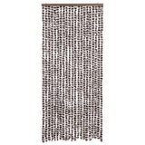 Vidaxl Fly Curtain 90x220 cm Chenille Brown and White