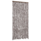 Vidaxl Fly Cundain 100x220 cm Chenille Brown and White