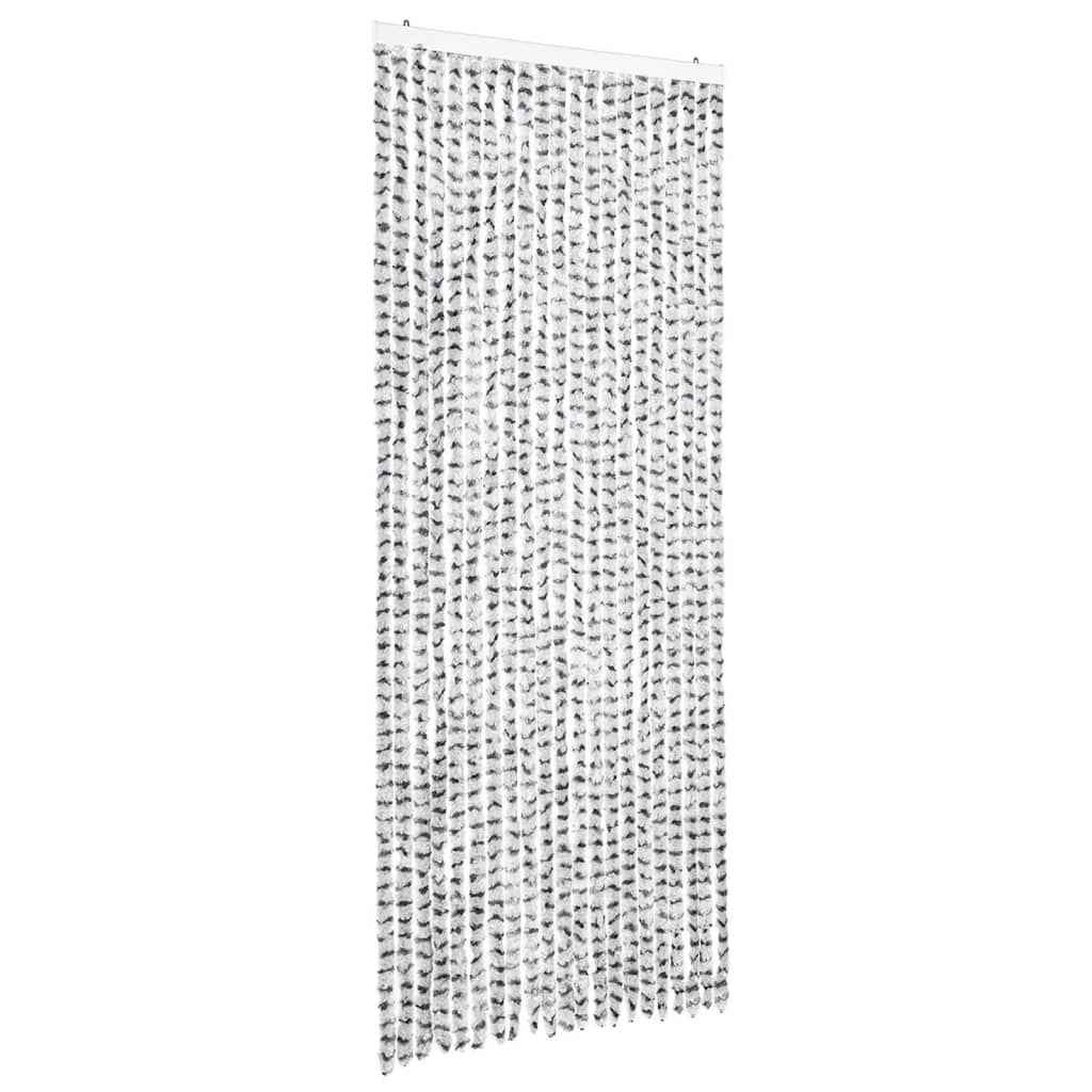 Vidaxl Fly Vorhang 90x220 cm Chenille hell und dunkelgrau
